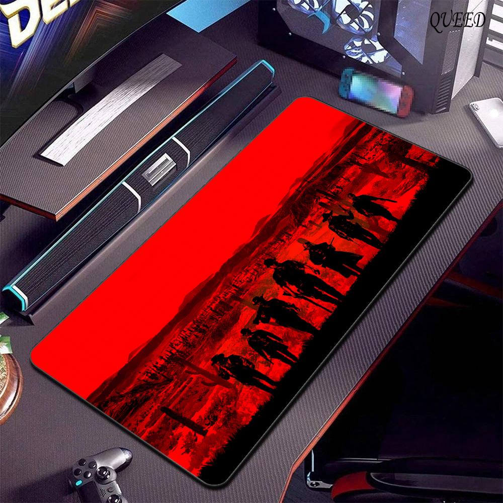 Red Dead Redemption 2 XXL Anime Carino Mousepad Accessori per Computer Tastiera da Gioco Mousepad in Gomma Ragazza Giocatrice PC Tappetino Antiscivolo per Scrivania