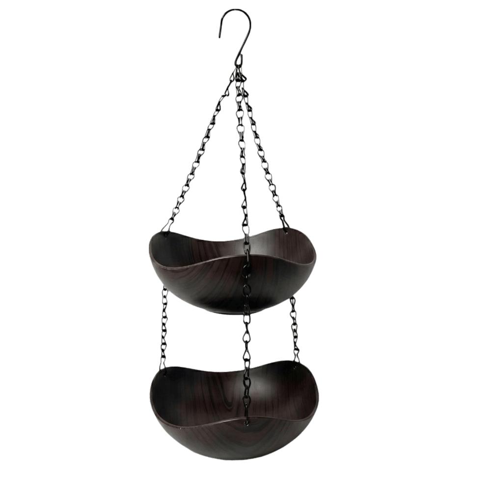 Bowl-shaped Bird Bath Bowl Double Layer Hummingbird Water Drinker Hanging Bird Feeder Garden
