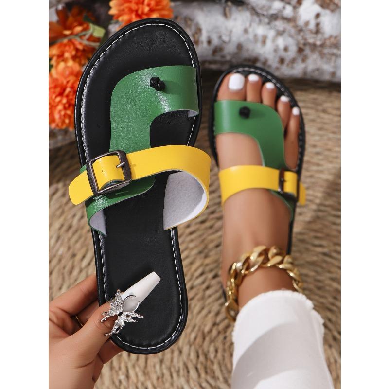 New Spring/Summer Plus Size Toe Slipper Stylish Comfortable Low Heel Strap Flat Sandal