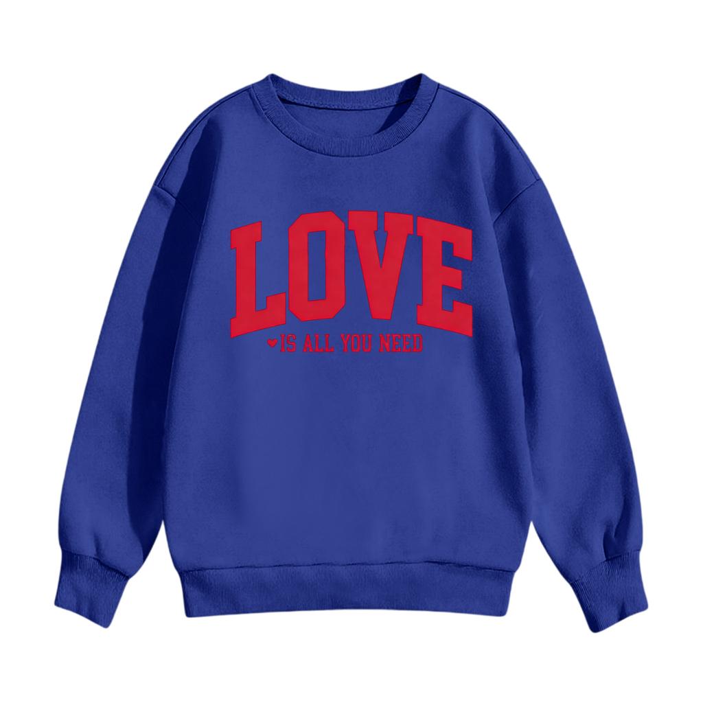 Kinder Freizeit Rundhals Bedruckter Pullover Langarm Kapuzen-Sweatshirt Oberteil