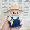 17cm Canvas Clothing, First and Second Generation, Labubu Clothing, Vinyl Doll Decoration, Pendant Clothing, Overalls, Doll Set Hat