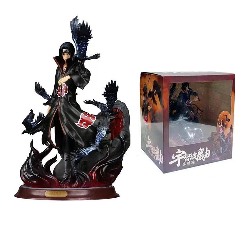 28 cm Naruto two-headed crow hall itachi hand-made anime model Uchiha itachi statue toy home desktop decoration ornaments