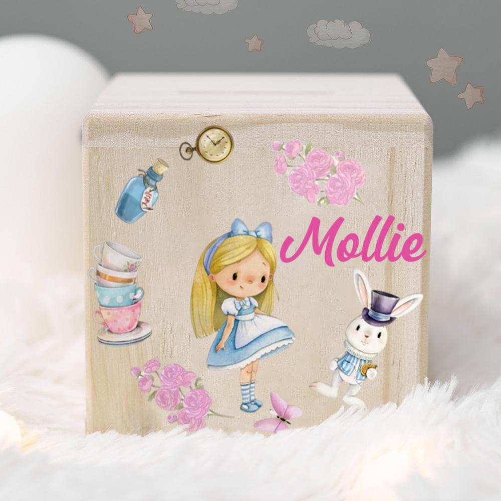 Custom Baby Money Box Personalized Animal Piggy Bank Children Wooden Money Box with Name Birthday Gifts for Baby Kids