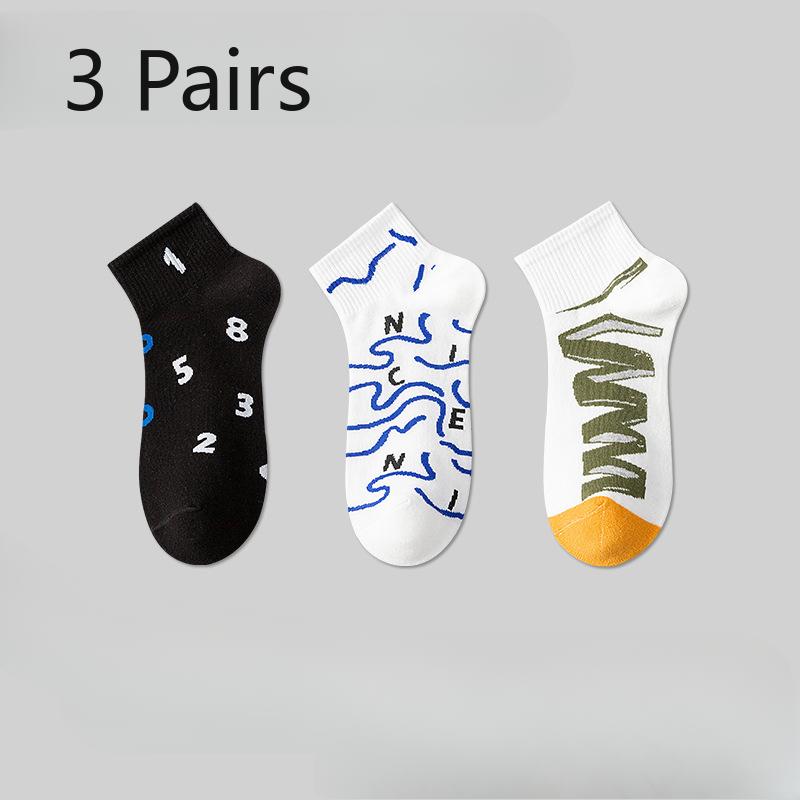 3 Pairs of Boys Spring and Summer Thin Cotton Antiodor Sports 7a Antibacterial Socks