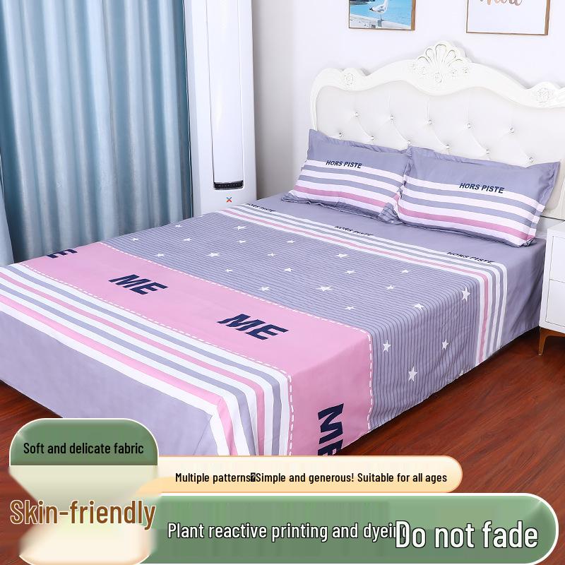 Cotton Dormitory Bedding Set: 3-Piece Quilt Cover and Single Sheet for Student Single Bed.