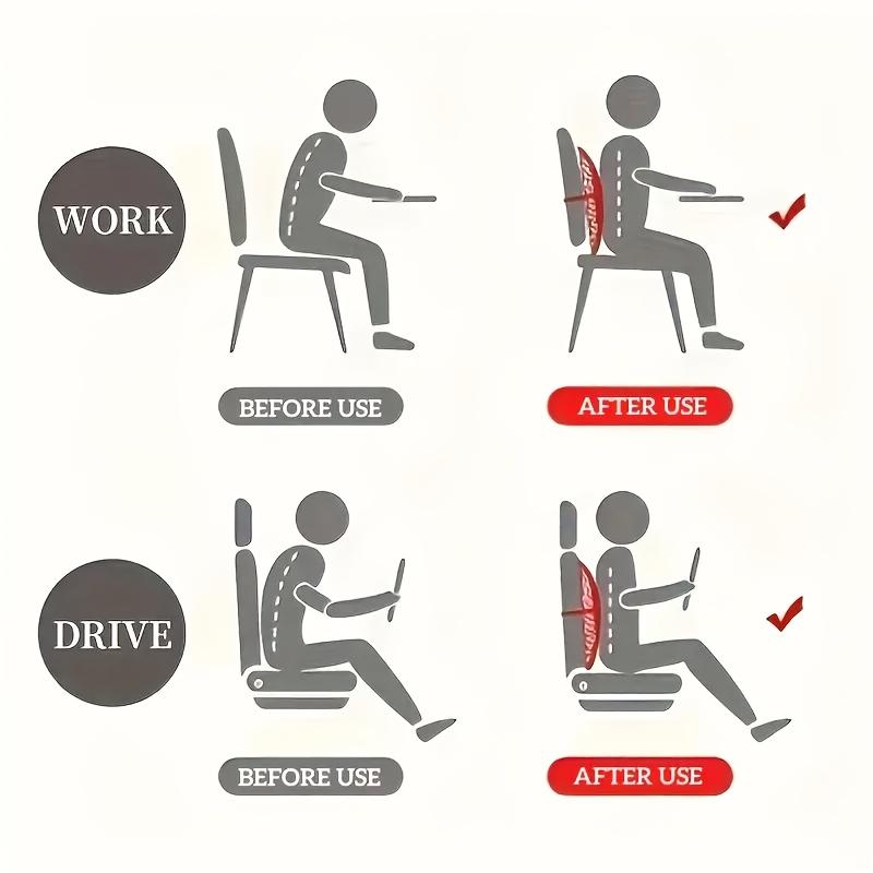 Breathable Lumbar Pillow - Mesh Back Cushion for Lumbar Support. Ideal for Car Seats & Office Chairs During for Long Drives Or Work Sessions