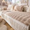 Bunny Cashmere Sofa Cushion Winter Thickened Fleece Cushion Non-Slip Leather Sofa Cover Autumn and Winter New Cover Towel