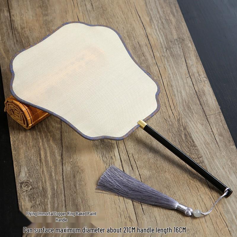 Vintage Silk Hand-Painted Gongbi Fan - Classic Chinese Round Palace Design