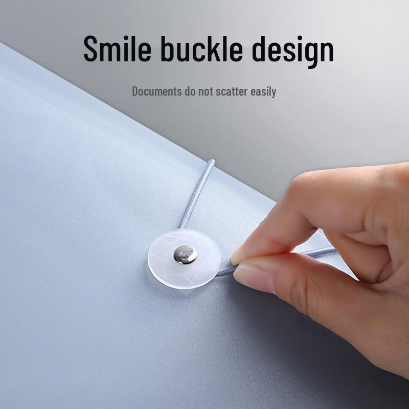 Morandi A4 Transparent Multi-Layer File Folder with Insert Pages and Buckle Closure