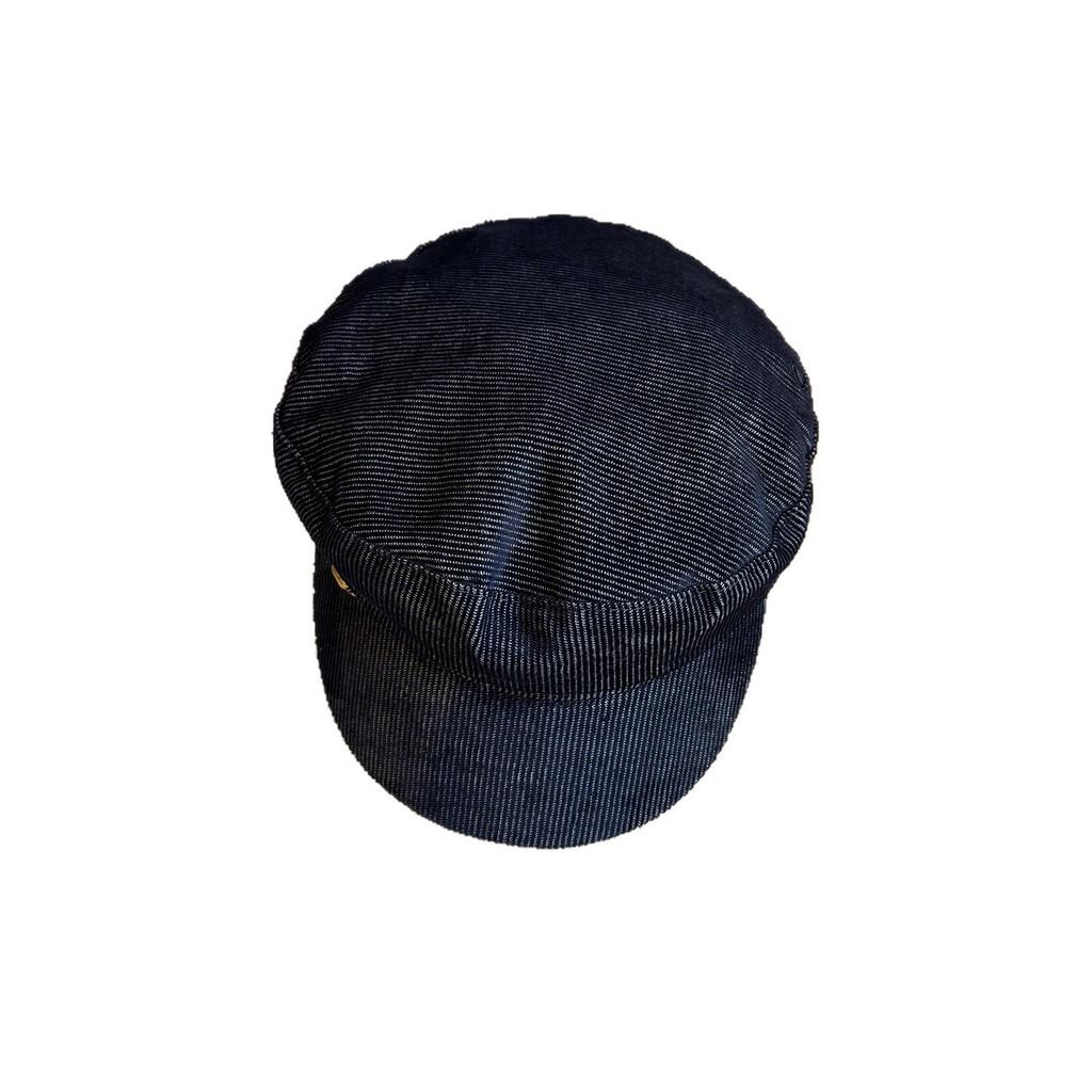 Street Solid Color Style Navy Flat Top Cap Breathable Fabric Urban Casual Wear