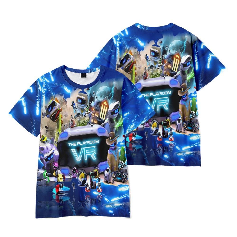 7 Farben Astro Bot Damen Herren T-Shirts Grafikshirt Anime Bedruckt O-Ausschnitt Übergroße Kurzarmmode Herrenbekleidung Streetwear