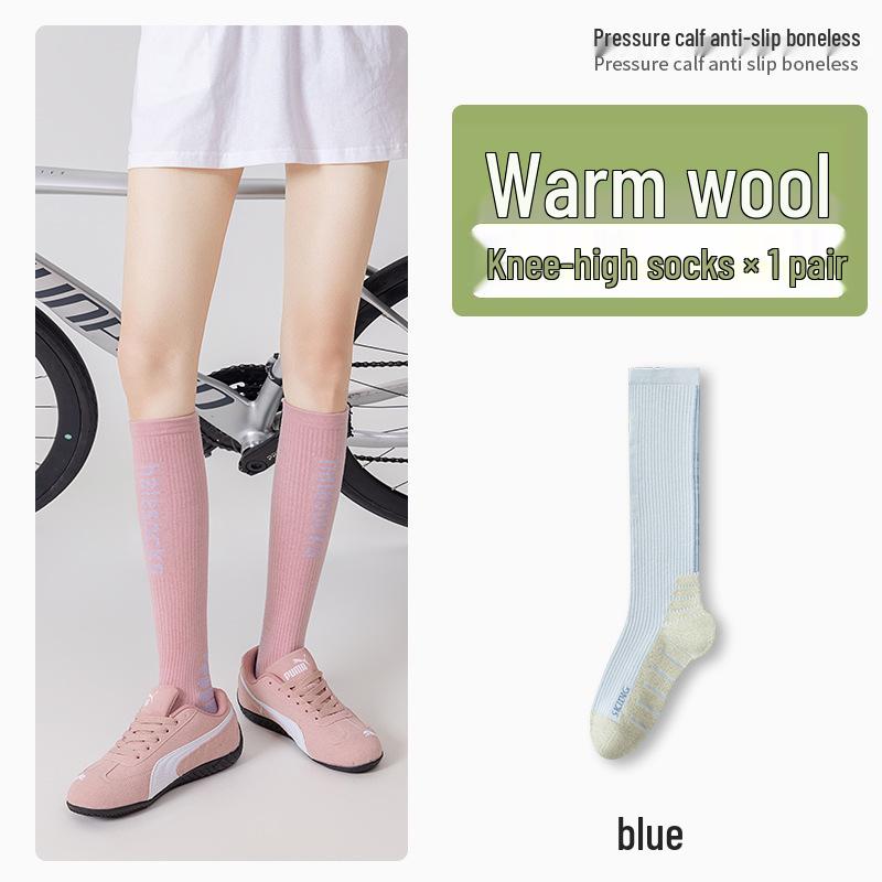 Women s Long Compression Fitness Socks - Quick-Drying, Towel Bottom, Ideal for Yoga, Jump Rope & Aerobics 35-40 синий