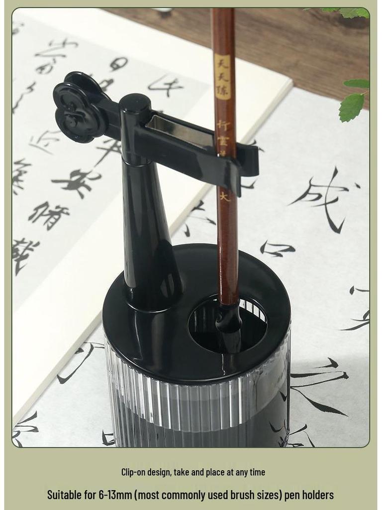Yu Bao Ge Multipurpose Pen Holder & Calligraphy Brush Rest with Ink Tray & Drying Clip