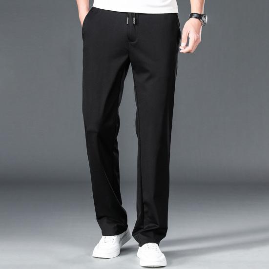 Loose Trousers Fashion Solid Color Smooth Loose Trousers Summer Thin Loose Casual Pants Long Trousers Streetwear