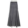 Women's Retro College Style Color Contrast Patchwork Check Low Waist Slimming All Matching Simple Skirt