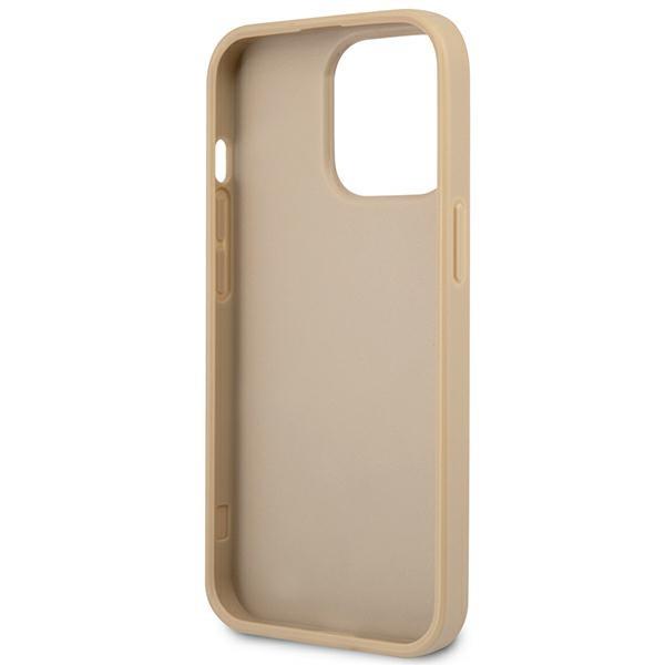Guess Guhcp14Lpsatle Iphone 14 Pro 6,1 Beżowy/Beige Hardcase Saffianotriangle Logo
