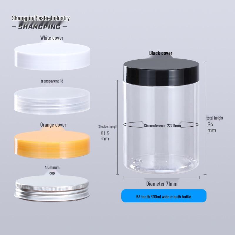 100ml Matte Cream PET Plastic Refill Jar - Transparent Wide Mouth Cosmetic Bottle for Face Cream & Hair Mask