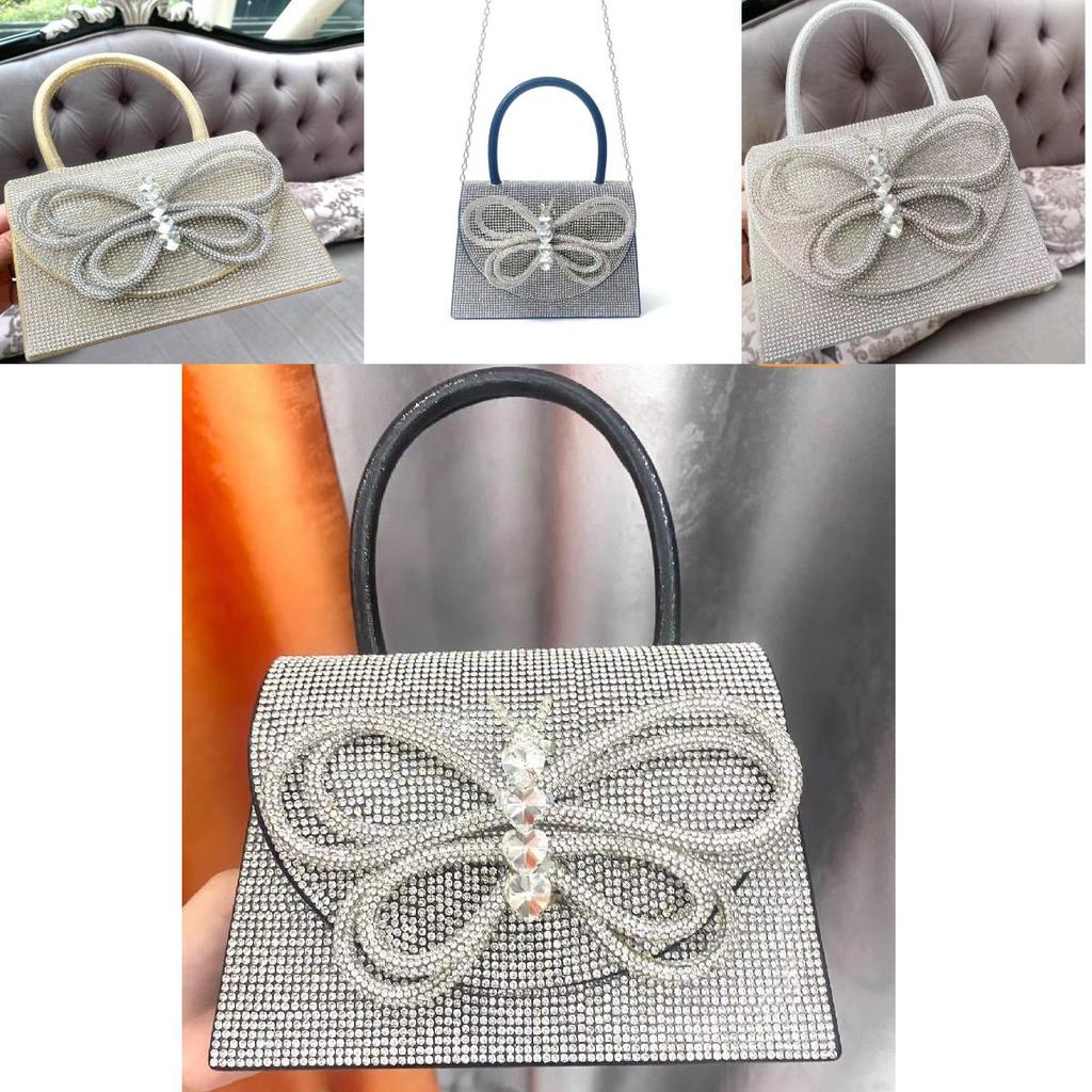 Stylish Cross-border Wedding Party Dress Bag With Rhinestone Butterfly Bow