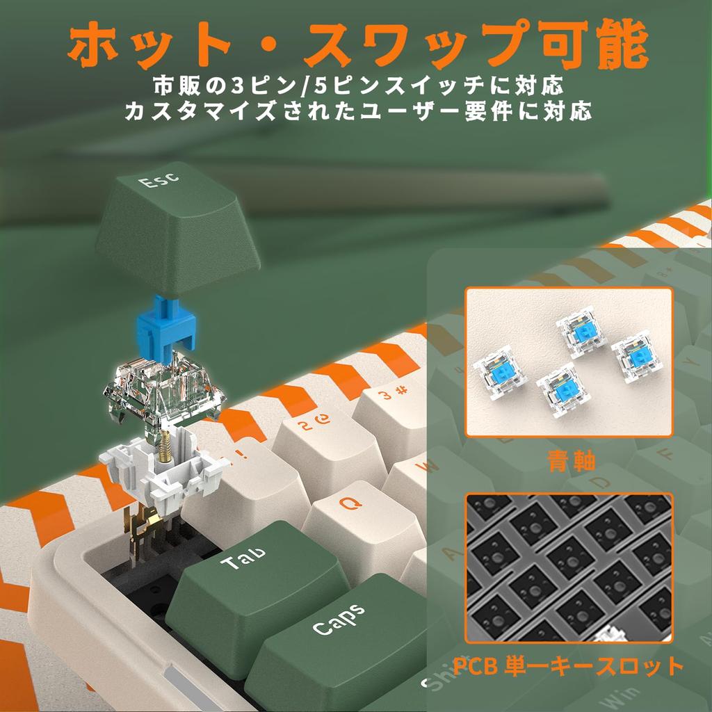 ATTACK SHARK AKS068 Gaming Keyboard Alice Layout Wired 68 Keys Blue Axis Mechanical Keyboard Hot Swappable VIA Programmable GASKET Structure USB