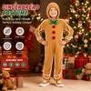 Long Sleeve Gingerbread Cosplay Jumpsuit Zipper Closure Christmas Costume  Home Decoration