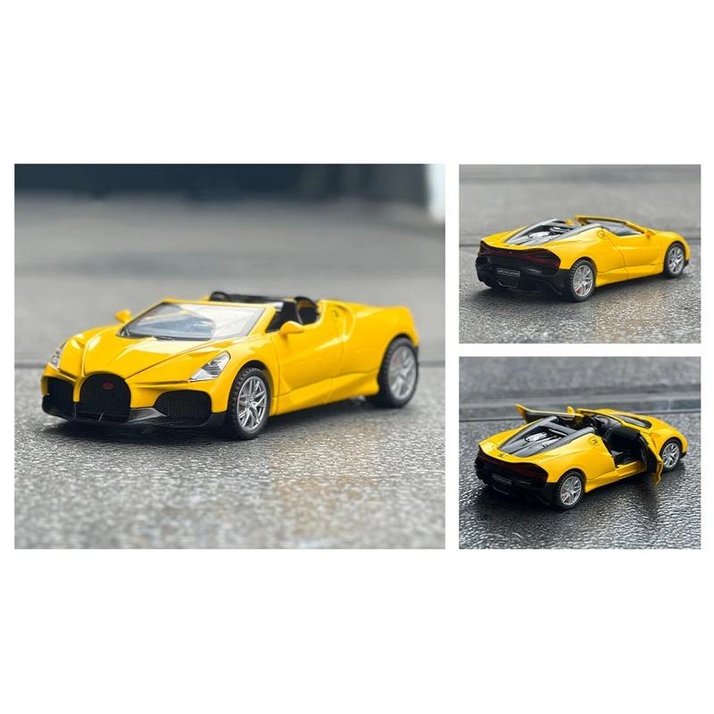 1/32 Bugatti Mistral W16 Alloy Sports Car Model Diecast Metal Toy Racing Car Model Simulation Sound and Light Childrens Toy Gift