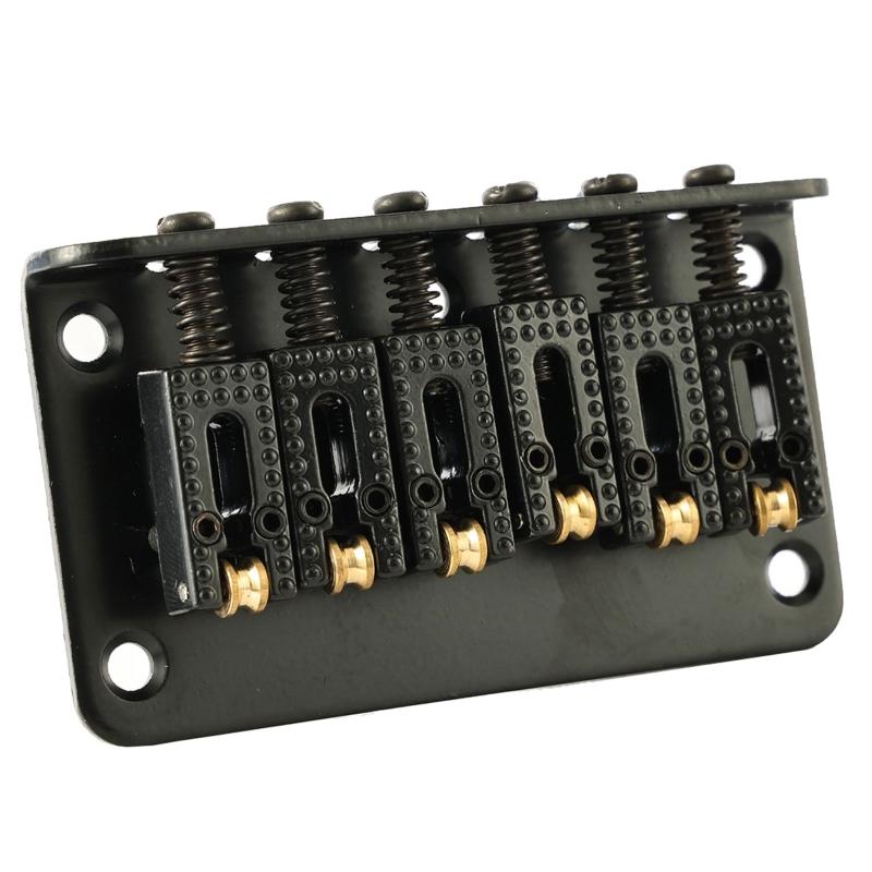 78mm 6 String Bass Guitar Roller Saddle Hardtail Top Load Bridge Tailpiece with L Shaped Wrench and Screws for Guitars