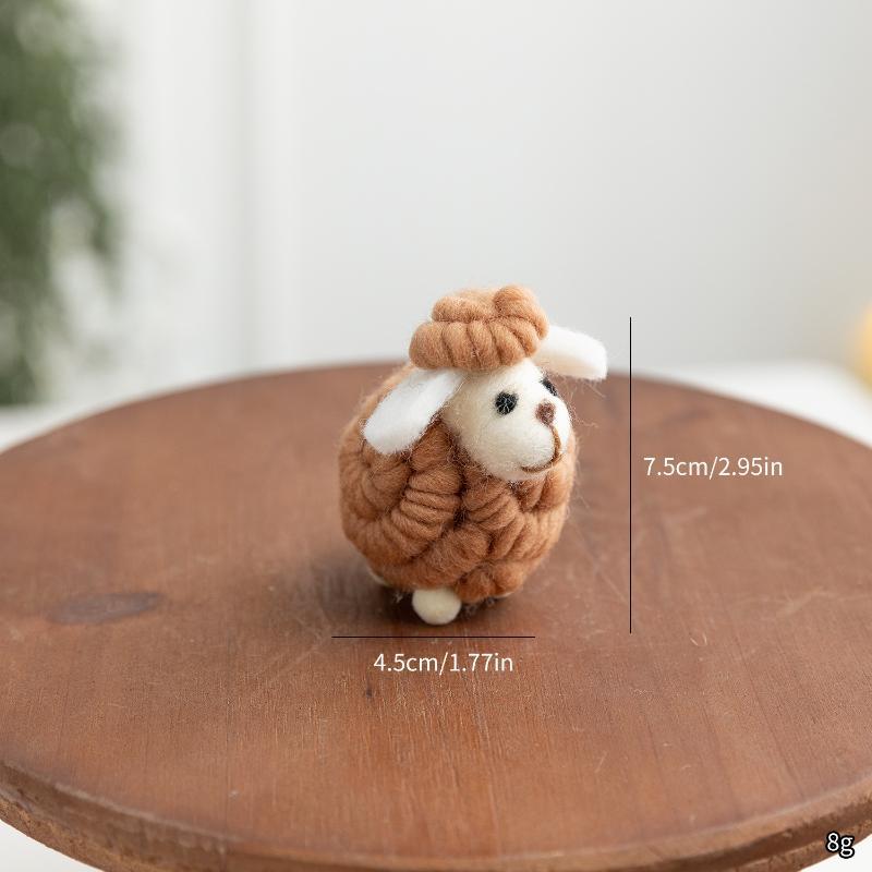 Adorable Felt Lamb Miniature 1Pc Mini Soft Wool Sheep Ornament Small Table Decor for Living Room Bedroom Nursery Party Holiday Gift