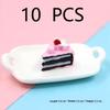 10Pcs Mini Resin Fake Cake Kawaii Simulation Food Miniatures for DIY Handmade Craft Home Decor Ornaments