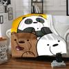 1pc We Bare Bears Flannel Throw Blanket Lightweight Soft Warm All Season Blanket for Sofa, Bed, Travel,L1028101