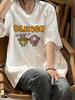 Japanese Retro Chic Unisex Plus-Size Loose Cotton T-Shirt for Couples
