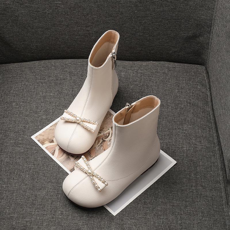 

Genuine Leather Girls Martin Boots - Autumn/Winter 2025 British Style Princess Short Boots. 31 (Inner length 19.2cm)