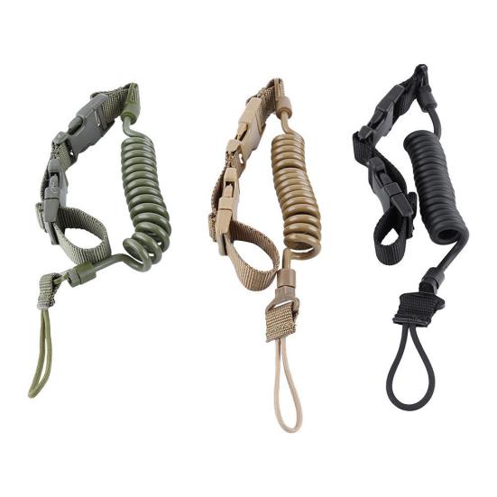 150cm Military Tactical Nylon Elastic Quick Release Pistol Sling Spring Lanyard