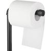 Heavy Duty Freestanding Toilet Paper Holder | Industrial Bathroom Tissue Roll Dispenser Stand with Base, Black