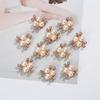Rhinestone Buttons For Hair Pins Clothing 10Pcs Sparkling Pearl Flower Decorative Handmade DIY Crafts Apparel Sewing Accessories