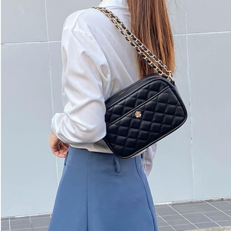 New Women's Rhomboid Lattice Crossbody Bags Female Chain Square Bags Casual High Quality Shoulder Bags Luxury Handbags