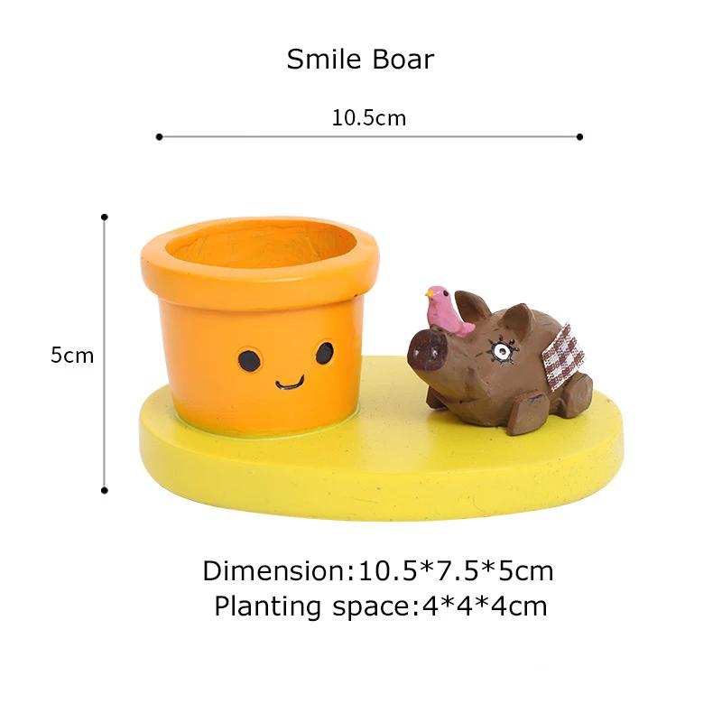 

Lovely Animal Resin Planters, Mini Flower Pots Ideal for Cacti & Succulents, Perfect for Small Plants & Home Decor Mini Size