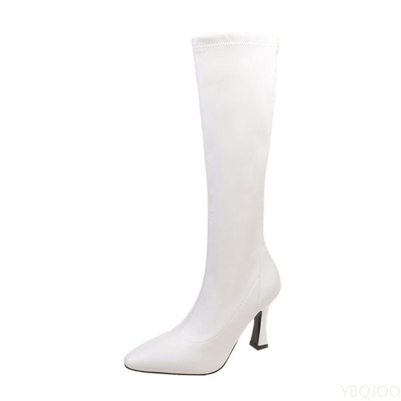 Fashion Sharp pointed high tube thin heel high-heeled boots for women simple comfortable versatile stylish height increasing boots