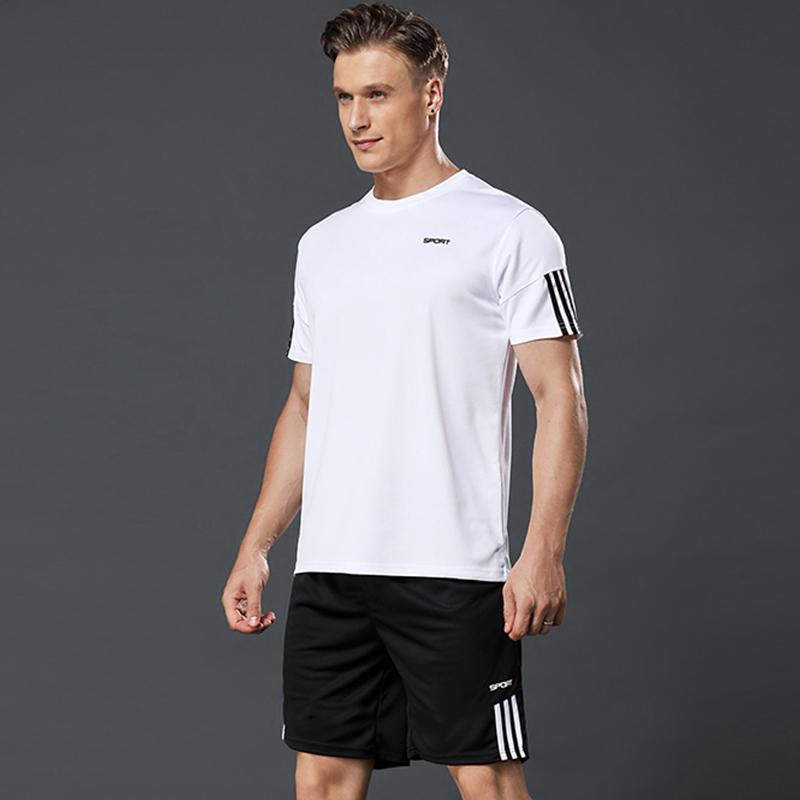 Plus Size Mens Tracksuit Sportwear Set Casual Running Fitness Two -Piece Set