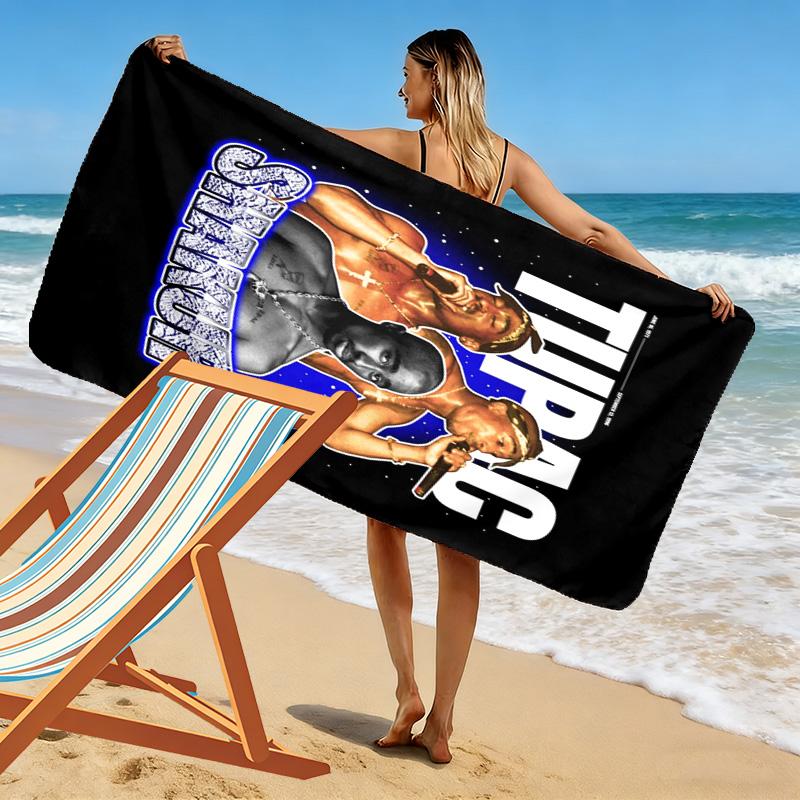 2Pac: Until End Time beach towel Beach towel for vacation photos Portable for travel quick-drying swim towel Absorbent bath towel Outdoor pool towel