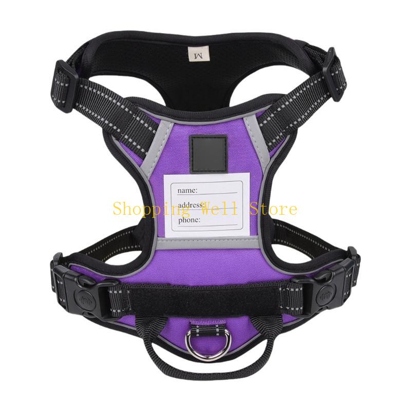 

KX4B Dog Reflective Vest Adjustable Training Dog Harnesses Nameplate Soft Handle