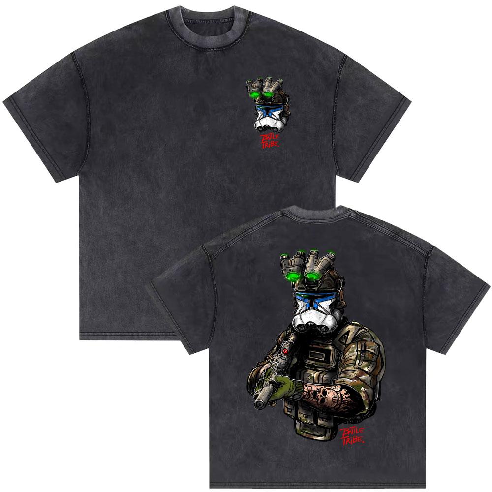 Washed Vintage Forward Observations Group Tshirt Skeleton Graphic Tees Mens Cotton Oversized Tshirt Male Gothic Punk T Shirts