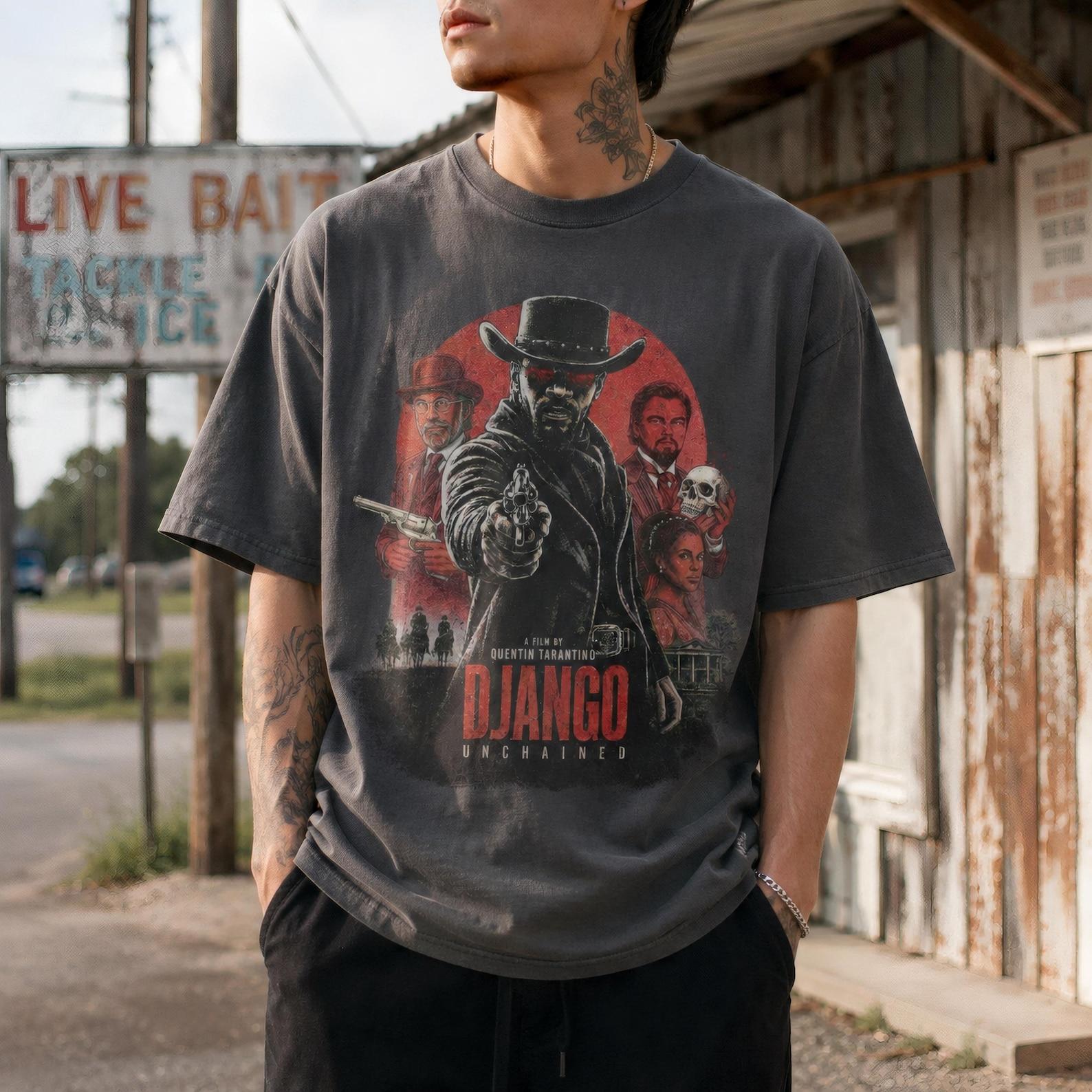 Django Unchained Shirt, Tarantino tee, Vintage Western TShirt, Distressed Oversized 4XL