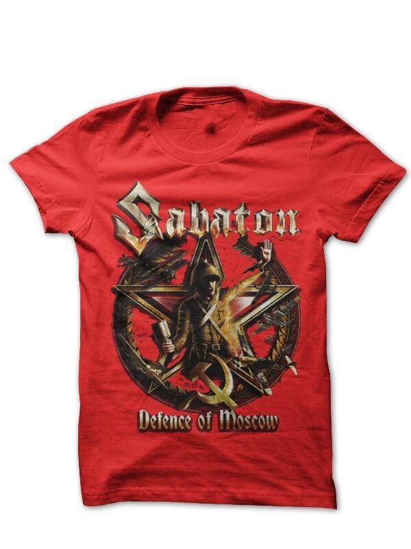 Sabaton Футболка  Оборона Москвы  Красная Классическая Унисекс РАЗМЕР S2345XL Унисекс Футболка L