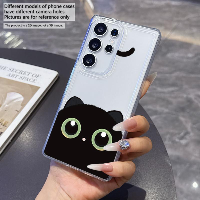 Cartoon problem cat Phone Case for Samsung A22 A23 A24 25 26 A31 32 33 34 35 50 51 52 53 54 55 71 72 73 Transparent Soft Covers