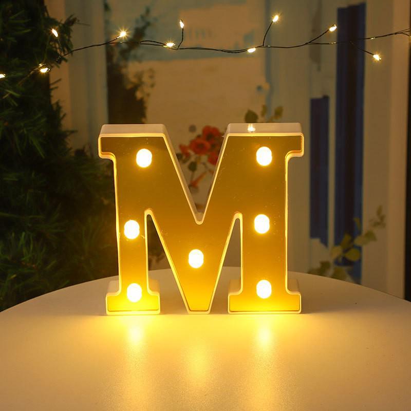 Gold LED Mirror Letter Lights - Romantic Birthday and Festive Décor