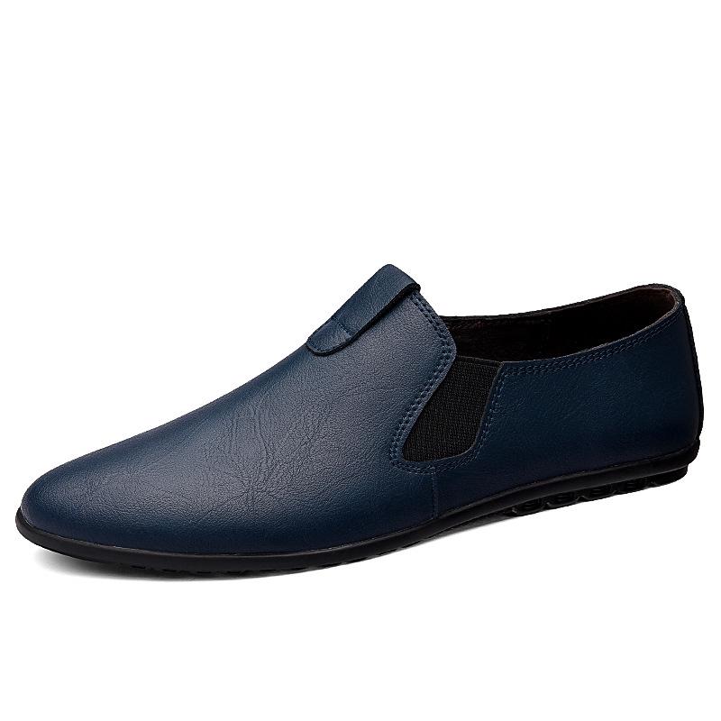 Men s Breathable Korean Style Loafers - Trendy Spring Leather Casual & Business Driving Shoes 44 синий