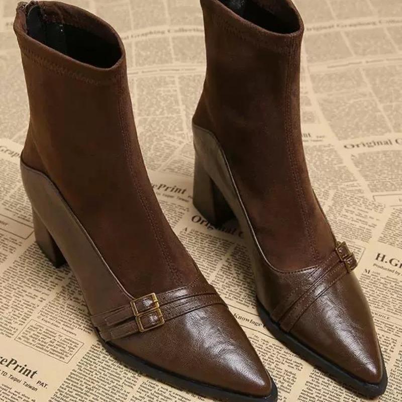 High Heels Ankle Women's Boots Pointed Toe Sexy Shoes for Women 2025 New Side Zip Classic Daily Boots Women Boots Botas