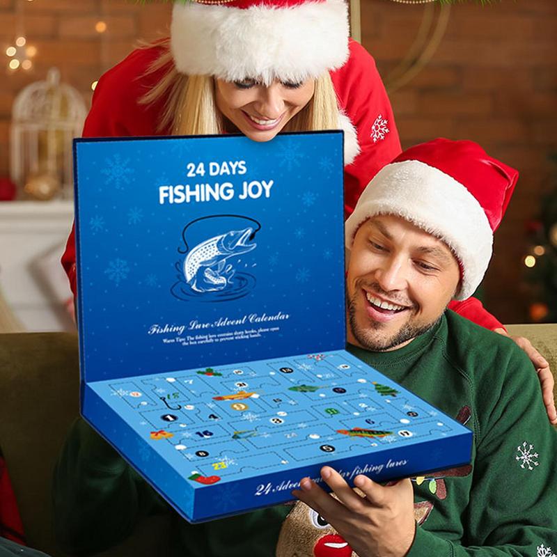 Christmas Advent Toy 24 Days Fishing Bait Set Fishing Bait Advent Toy For Father Boyfriend Grandfather Uncle Neighbor Grandpa