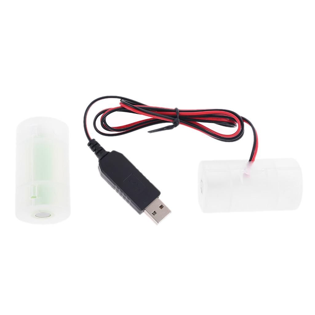 USB Battery Power Supply Adapter Can Replace 1 To 4pcs 1.5V 3V 4.5V 6V D Size LR20 Battery Eliminator Cable for Clock