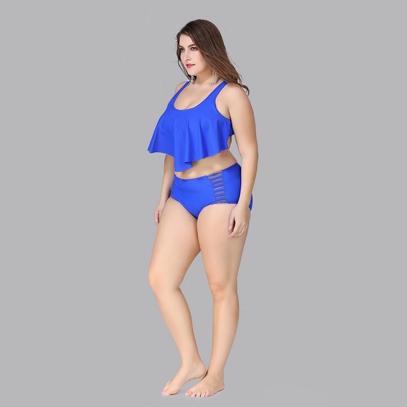 Ruffle Sexy Calofe Bikini Set Large Size For Chubby High Swimsuit Waist Women